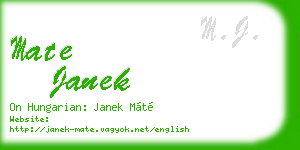 mate janek business card